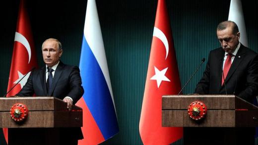 Ruský prezident Vladimir Putin a turecký prezident Recep Tayyip Erdogan