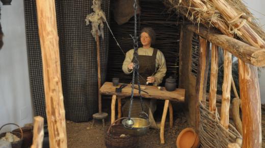 Ukázka výroby lněného plátna