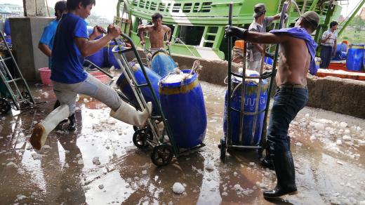Barmští migranti pracující v thajském rybářském průmyslu  