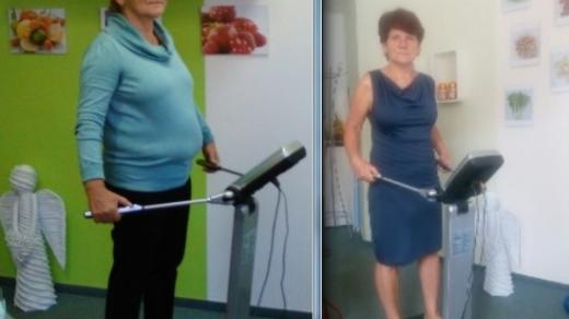 Změna za 12 měsíců - paní Jana v září 2015 a v září 2016. Nastartovat zdravý životní styl se jí povedlo s pořadem Dámská jízda