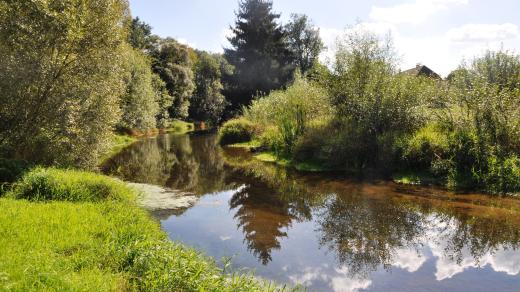 Líná Chrudimka v údolí Trhové Kamenice