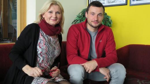 Ondřej Klymčiw s Ladou Klokočníkovou v Radioklubu Českého rozhlasu Hradec Králové