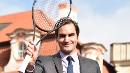 Roger Federer na Staroměstském náměstí