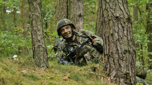 Vojenský kaplan Milan Novotný při cvičení SKY SOLDIER II