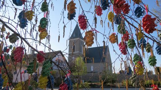 Vajíčkovník v Dřítči stojí před obecním úřadem, nedaleko kostela-m