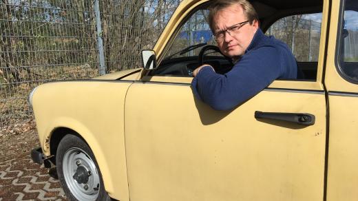 Michael Nitsche za volantem jednoho ze svých trabantů