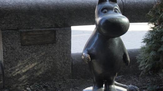 Mumínek má v Tampere také sochu