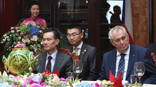 Jie Ťien-ming a prezident Miloš Zeman
