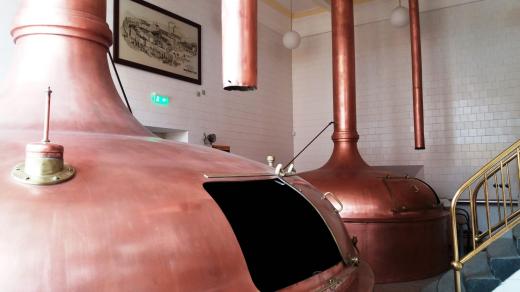 Chloubou muzea jsou obří měděné kotle na vaření piva