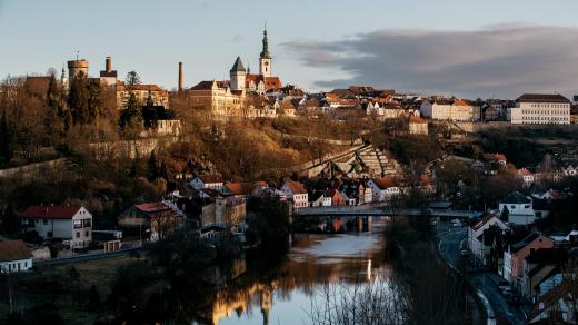 Město Tábor a řeka Lužnice