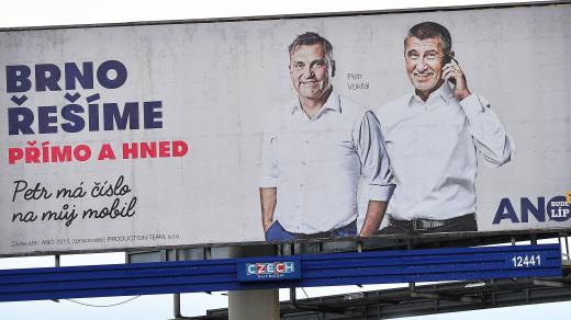 Volební kampaň, billboard, ANO