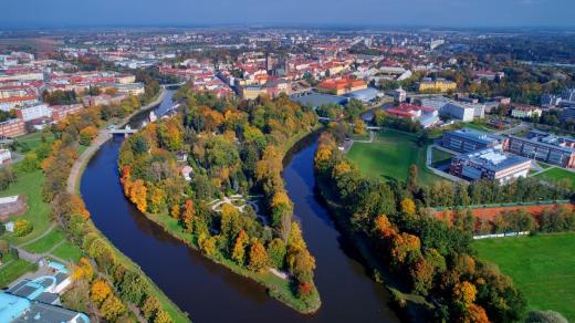 Soutok Labe s Orlicí v Hradci Králové