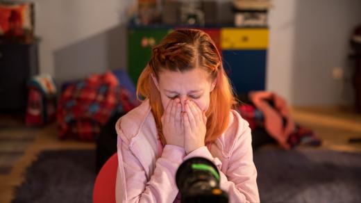 Tereza Těžká během natáčení dokumentu V síti