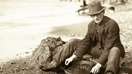 Rýžování zlata, zlatá horečka, počátek 20. století