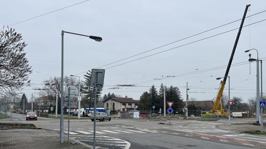 Pardubická křižovatka U Kalvodů na Poděbradské ulici