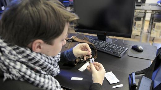 Testování na covid-19 na Vyšší odborné škole grafické v Jihlavě