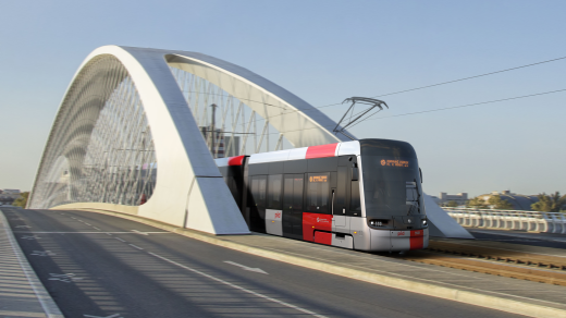 Vizualizace tramvaje Škoda ForCity Plus Praha 52T