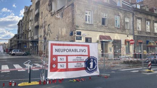 Dům určený ke zbourání v chorvatském Záhřebu