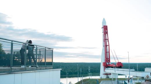Sovětská raketa Vostok v muzeu kosmonautiky ve městě Kaluga