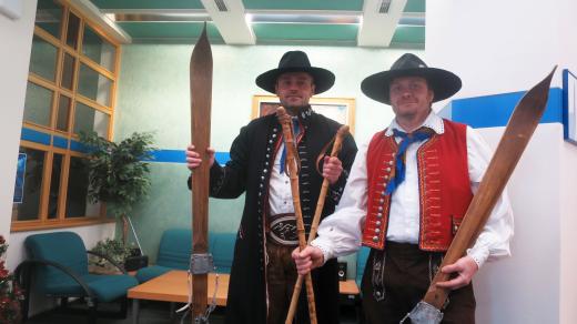 Michal Martinek a Zdeněk Fryml ve studiu Českého rozhlasu Hradec Králové