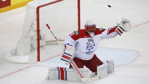 Český brankář ŠImon Hrubec