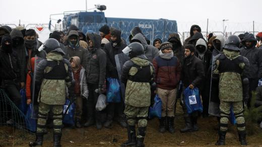 Migranti na hranici Běloruska s Polskem