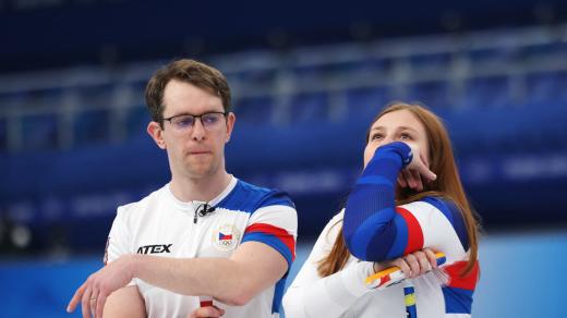 Zuzana a Tomáš Paulovi během utkání s Kanadou.