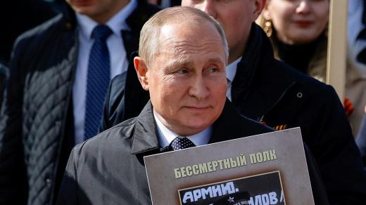 Ruský prezident Vladimir Putin během oslav 77 let od konce války v Moskvě
