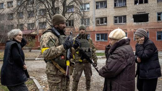 Ukrajinští vojáci v Chersonu