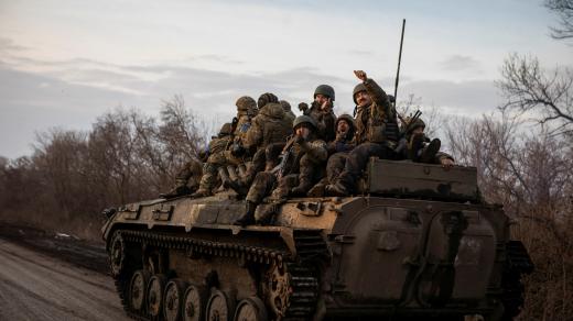 Jednotka ukrajinské armády nedaleko města Bachmut