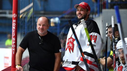 Hokejový agent Pavel Maršoun (vlevo) s brankářem Petrem Mrázkem