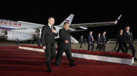 Vladimir Putin a Kim Čong-un