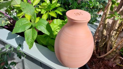 Zavlažovací nádoba olla je ideální do vyvýšených záhonů. Kořeny si z ní berou vláhu podle potřeby