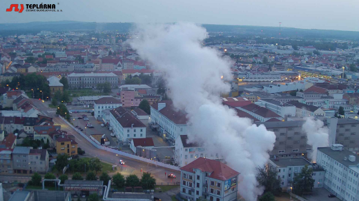 Situace v ulici Novohradská v neděli 30 června ráno, prinstcreen live camery Teplárny České Budějovice