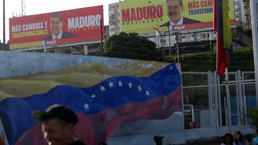 Volební kampaň venezuelského prezidenta Nicoláse Maduro v hlavním městě Caracas