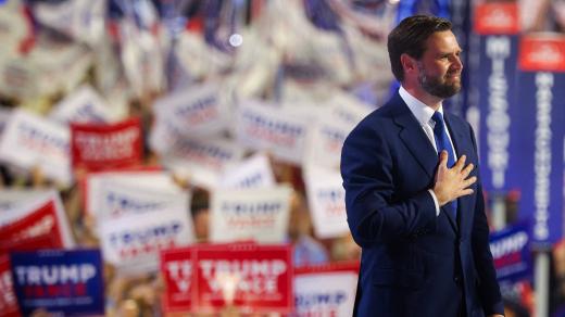 Viceprezidentský kandidát J. D. Vance na republikánském sjezdu v Milwaukee