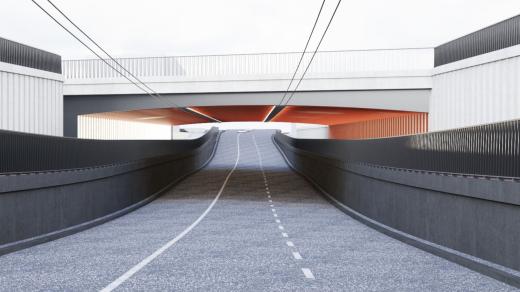 Hradec Králové zaplatí 180 milionů korun za přestavbu železničního podjezdu na výpadovce k D11 - vizualizace