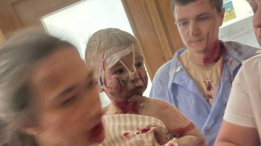 Ruský útok na kyjevskou dětskou nemocnici (8. července 2024)