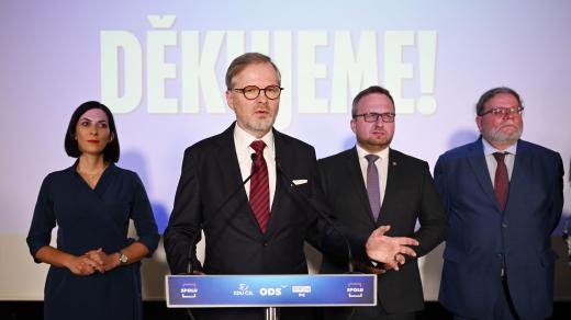 Tisková konference koalice Spolu po oznámení výsledků eurovoleb