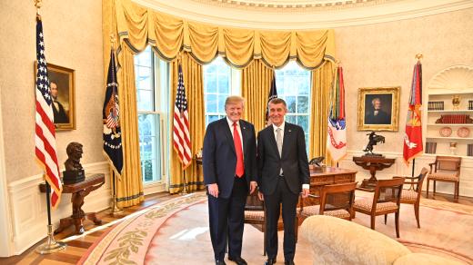 Andrej Babiš a Donald Trump v Bílém domě