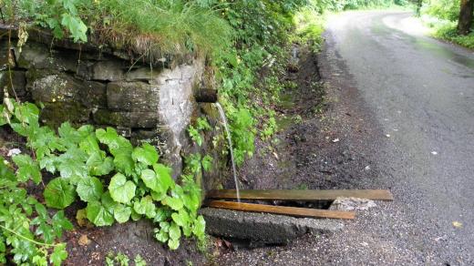 Milostná studánka prýští u silnice z Nového Malína do Mladoňova