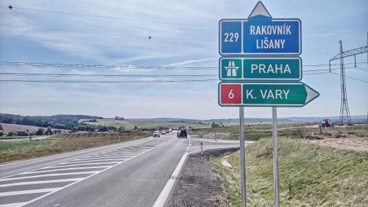 Nový úsek D6 u Krupé na Rakovnicku