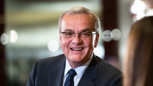 Miroslav Kalousek na volebním štábu SPOLU.