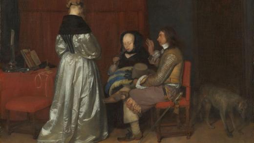 Gallant Conversation, Known as ‘The Paternal Admonition’, Gerard ter Borch (II), c. 1654; ;