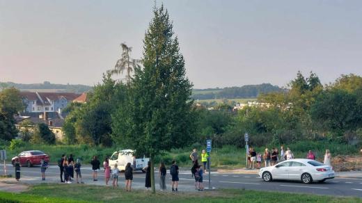Provizorní zastávka v Okružní ulici