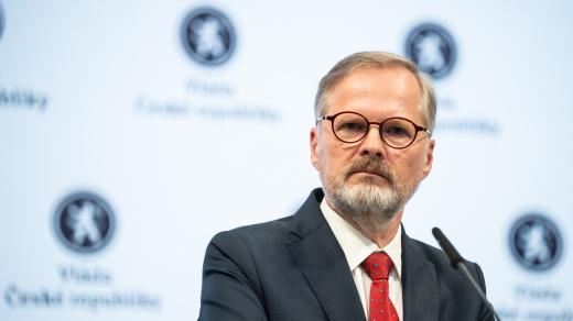 Petr Fiala na tiskové konferenci vlády