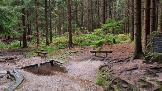 Voda Barborky i Vitulky teče dál do rybníku Sykovce