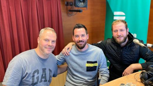 Stolní tenisté Jiří Vráblík, Tomáš Tregler a Pavel Širůček