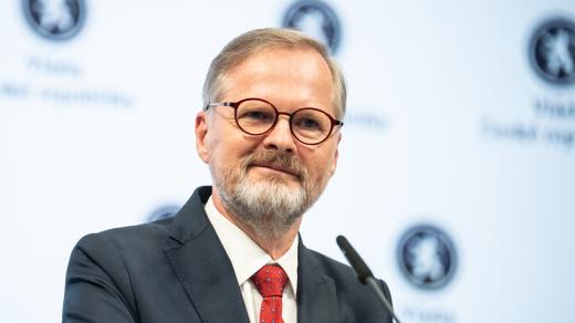 Petr Fiala na tiskové konferenci vlády