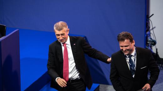 Celostátní sněm ANO. Andrej Babiš a Radek Vondráček